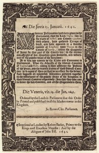 Ordem Parlamentar, 14 de janeiro de 1641 de English School