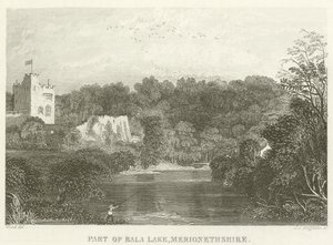 Parte do Lago Bala, Merionethshire (gravura) de English School
