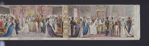 Parte do panorama do casamento da Rainha Vitória, c.1840 (aquatint colorido à mão) de English School