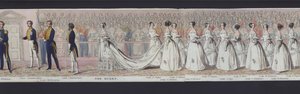 Parte do panorama do casamento da Rainha Vitória, c.1840 (aquatint colorido à mão) de English School