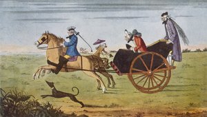 Passageiro numa carruagem a cavalo, 