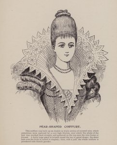 Penteado em forma de pera (gravura) de English School