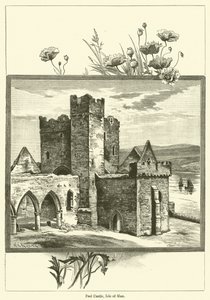 Castelo de Peel, Isle of Man (gravura) de English School