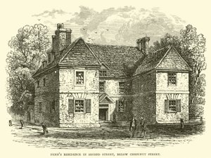 Penns Residence na Second Street, abaixo da Chestnut Street de English School