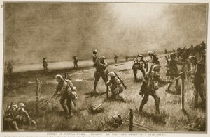 Perigos do trabalho de fiação: congelados pelo brilho frio de uma estrela-escudo, 1914-19 de English School