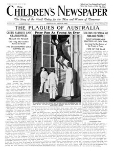 Peter Pan como Young as Ever, primeira página de &39;The Children&39;s Newspaper&39;, janeiro de 1935 (papel de jornal)