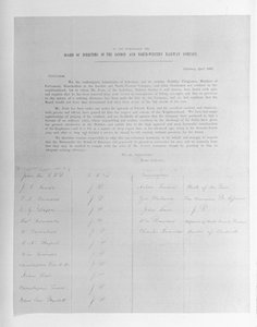 Petição aos diretores da London and North-Western Railway Company em nome de um funcionário dispensado por falha de vista, 1861 de English School