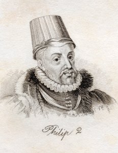 Philip II, do &39;Crabb&39;s Historical Dictionary&39;, publicado em 1825 de English School
