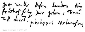 Philip Melancthon, b 1497, d 1560 de English School