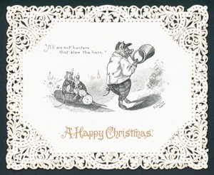 Chifre de sopro de porco, cartão de Natal de English School