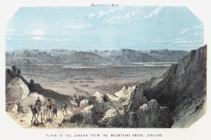 Planície do Jordão desde as montanhas acima de Jericó (gravura colorida) de English School
