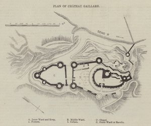 Plano de Chateau Gaillard (gravura) de English School