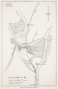 Plano da Batalha de Meanee, ilustração da História Ilustrada de Cassells da Inglaterra de English School