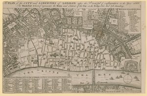Plano da cidade e liberdades de Londres após a terrível conflagração no ano de 1666