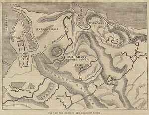 Plano da Torre Mamelon e Malakoff (gravura) de English School