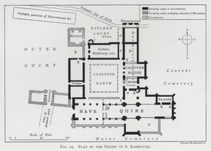 Plano do Priorado de S Radegund (gravura) de English School