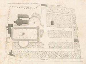 Plano dos Jardins Reais, Vauxhall, Londres de English School