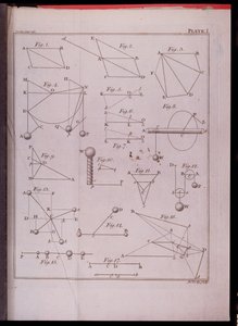 Ilustração I, Ilustrando a Lei II do Volume I dos Princípios Matemáticos da Filosofia Natural, de Sir Isaac Newton (1642-1727), gravado por John Lodge (fl. 1782) de 1777 (ver 136315) de English School