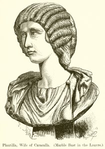 Plautilla, esposa de Caracalla. (Busto de mármore no Louvre) (gravura) de English School