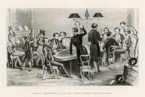 Jogar no Crockfords Club, 1843. Contar DOrsay chamando um Main de English School