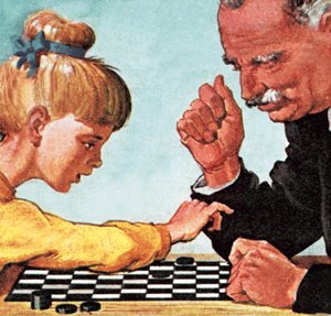 Jogando rascunhos ou damas de English School
