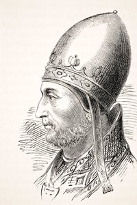 Papa Adriano IV, de "A História Nacional e Nacional da Inglaterra", de William Aubrey, publicado em Londres, c.1890 de English School