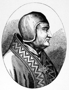 Ilustração do Papa Clemente IV (c.1195-1268) da Ciência e Literatura da Idade Média e do Renascimento, escrita e gravada por Paul Lacroix, 1878 de English School