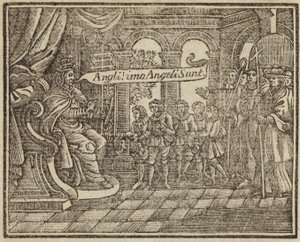 Papa Gregório e o Angeli: Gregório, o Grande, encontrando jovens anglo-saxões em um mercado de escravos de English School