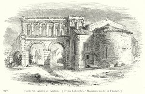 Porte St Andre em Autun (gravura) de English School