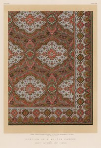 Porção de um Wilton Carpet por Srs. Lapworth Bros, Londres de English School