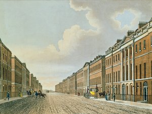 Portland Place, c.1812 (aquatinta colorida) de English School
