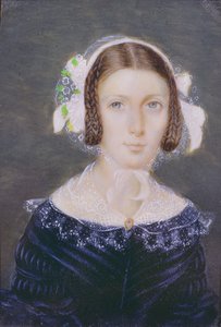 Miniatura de retrato de Fanny Brawne, 1833 (wc no papel)