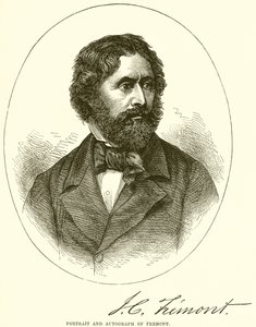 Retrato e autógrafo de Fremont de English School