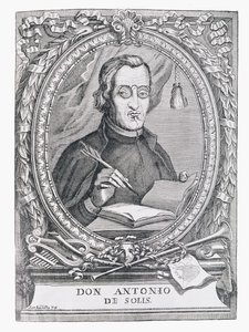 Retrato de Antonio de Solis y Rivadeneira (1610-1686), de "A História Narrativa e Crítica da América", editado por Justin Winsor, Londres, 1886 de English School