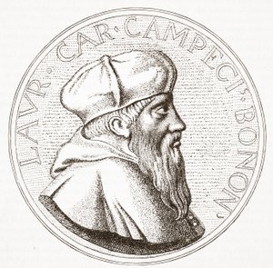 Retrato do cardeal Campeggio, ilustração da história do protestantismo por James Aitken Wylie (1808-1890), bar. 1878 de English School