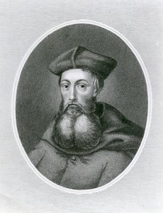 Retrato do Cardeal Reginald Pole (1500-58) (gravura) de English School