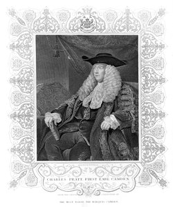 Retrato de Charles Pratt, 1º Conde de Camden, gravado por H. Robinson de English School