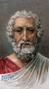 Retrato de HOMER (Século IX-8 AC) - Poeta grego - Retrato de Homere (Século IX AC) Poeta grego - Da série "Líderes dos Homens" - Cromolitografia - Escola Inglesa, Século XX - de English School