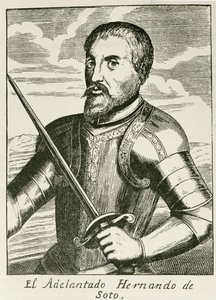 Retrato de Hernando de Soto (c.1496-1542) de &39;A História Narrativa e Crítica da América&39;, editado por Justin Winsor, Londres, 1886 de English School