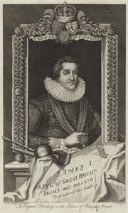 Retrato de James I da Grã-Bretanha e Irlanda de English School