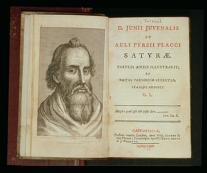 Retrato de Juvenal de &39;As Sátiras de Juvenal e Aulius Flaccus&39;, 1763 (gravura) de English School