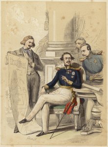 Retrato do Rei Ludwig II da Baviera (gravura a cores) de English School