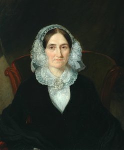 Retrato de senhora com lacy headdress de English School