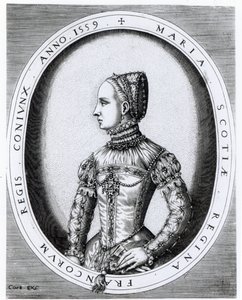 Retrato de Maria Rainha dos Escoceses (1542-87) gravado por Hieronymus Galo (c.1510-70) 1559 de English School