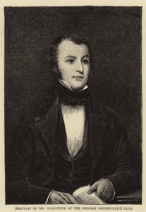 Retrato do Sr. Gladstone no Newark Conservative Club de English School