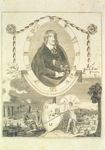 Retrato de Nicholas Culpeper (1616-1654), frontispício Culpepers English Physician e Complete Herbal, publicado em 1790 de English School