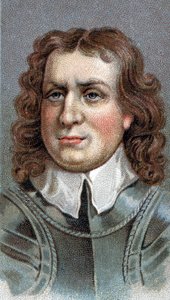 Retrato de Oliver Cromwell (1599-1658). Militar e político inglês - Olivier (Oliver) Cromwell (1599-1658) - Da série "Leaders of Men" - Chromolithography - Escola Inglesa, século XX - de English School
