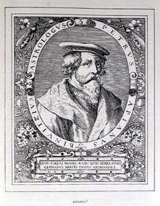 Retrato de Petrus Apianus (1501-52) de A História Narrativa e Crítica da América, editado por Justin Winsor, Londres, 1886