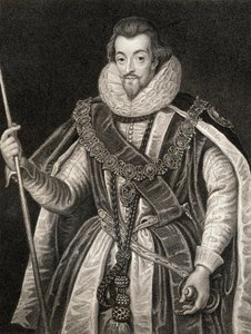 Retrato de Robert Cecil, 1º Conde de Salisbury (1563-1612), de Lodges British Portraits, 1823 de English School