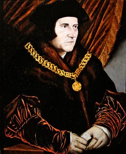 Retrato de Sir Thomas More (óleo sobre painel de carvalho) de English School